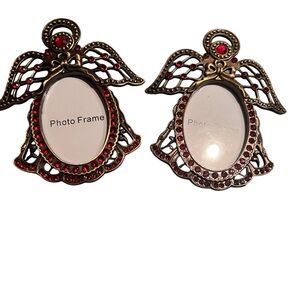 Angel Shaped Photo Frames with Red Accents